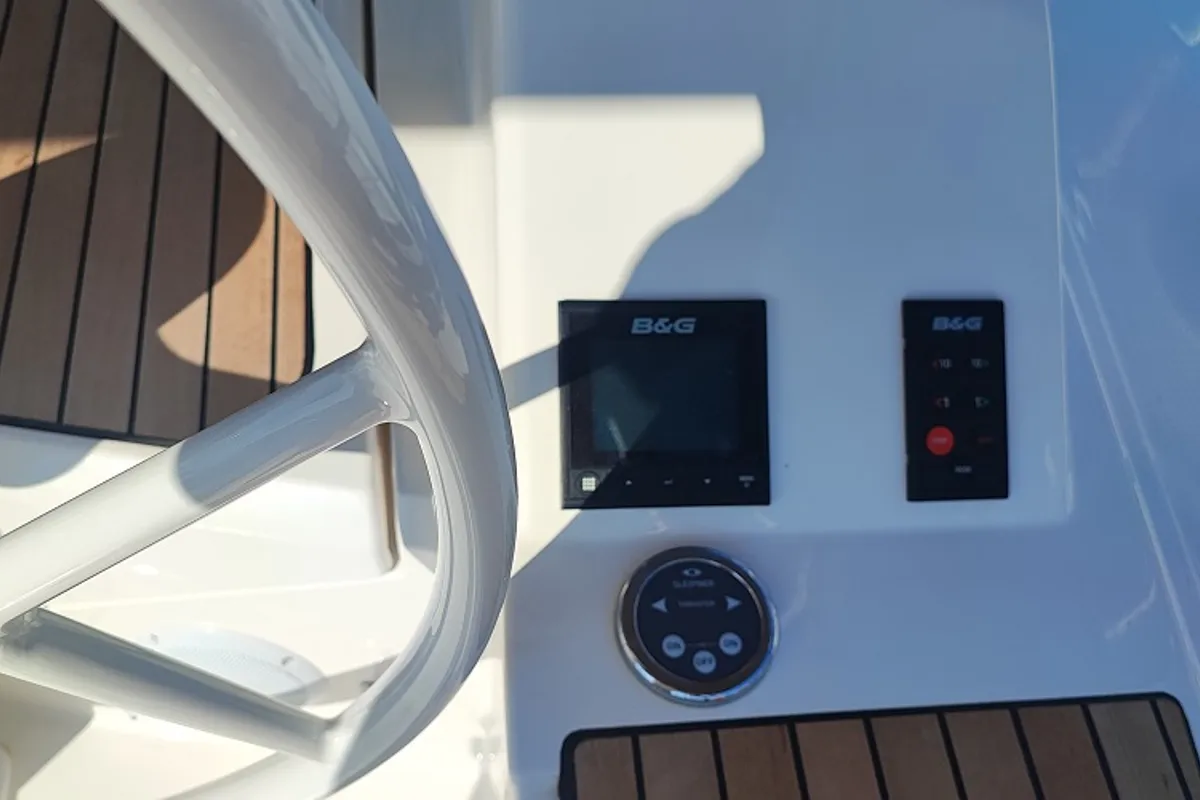 Cockpit of Seawalker, a Bavaria Cruiser 51 sailboat at Fethiye, Turkey