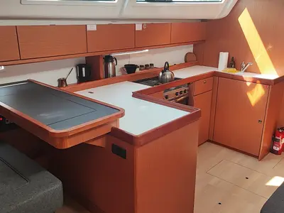 Galley of Seawalker, a Bavaria Cruiser 51 sailboat at Fethiye, Turkey