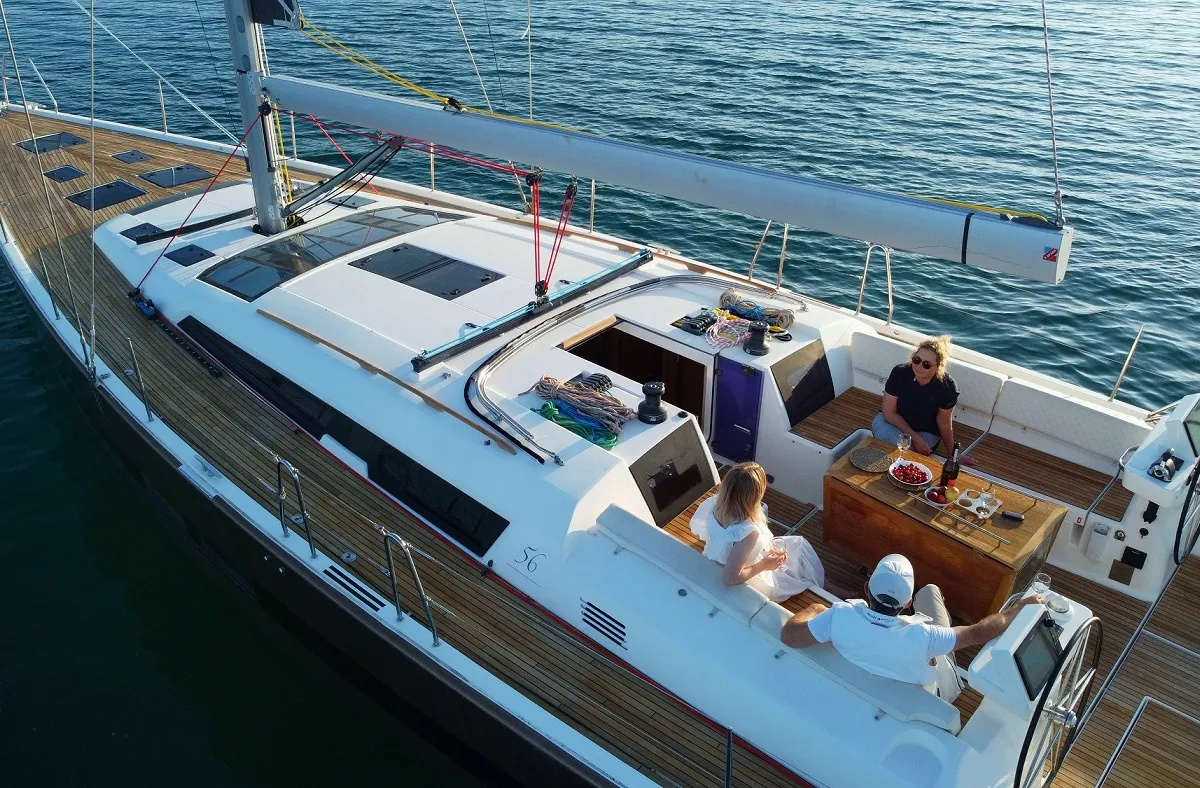 Alpina, a Dufour 56 Exclusive sailboat at Pirovac, Croatia