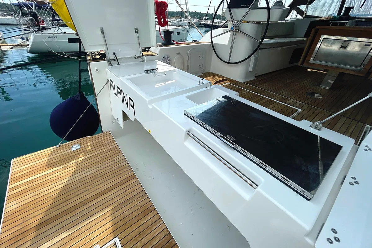 Alpina, a Dufour 56 Exclusive sailboat at Pirovac, Croatia