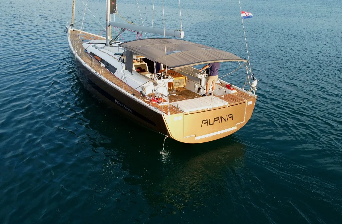 Alpina, a Dufour 56 Exclusive sailboat at Pirovac, Croatia