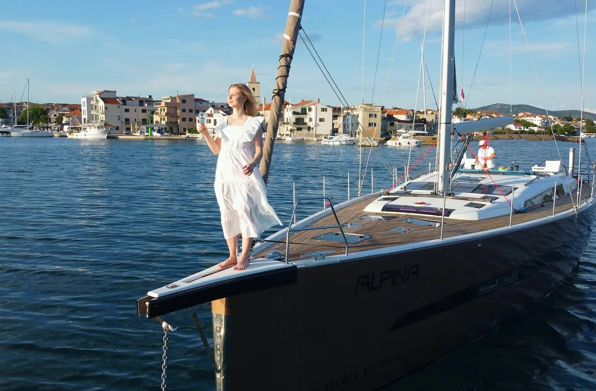 Alpina, a Dufour 56 Exclusive sailboat at Pirovac, Croatia