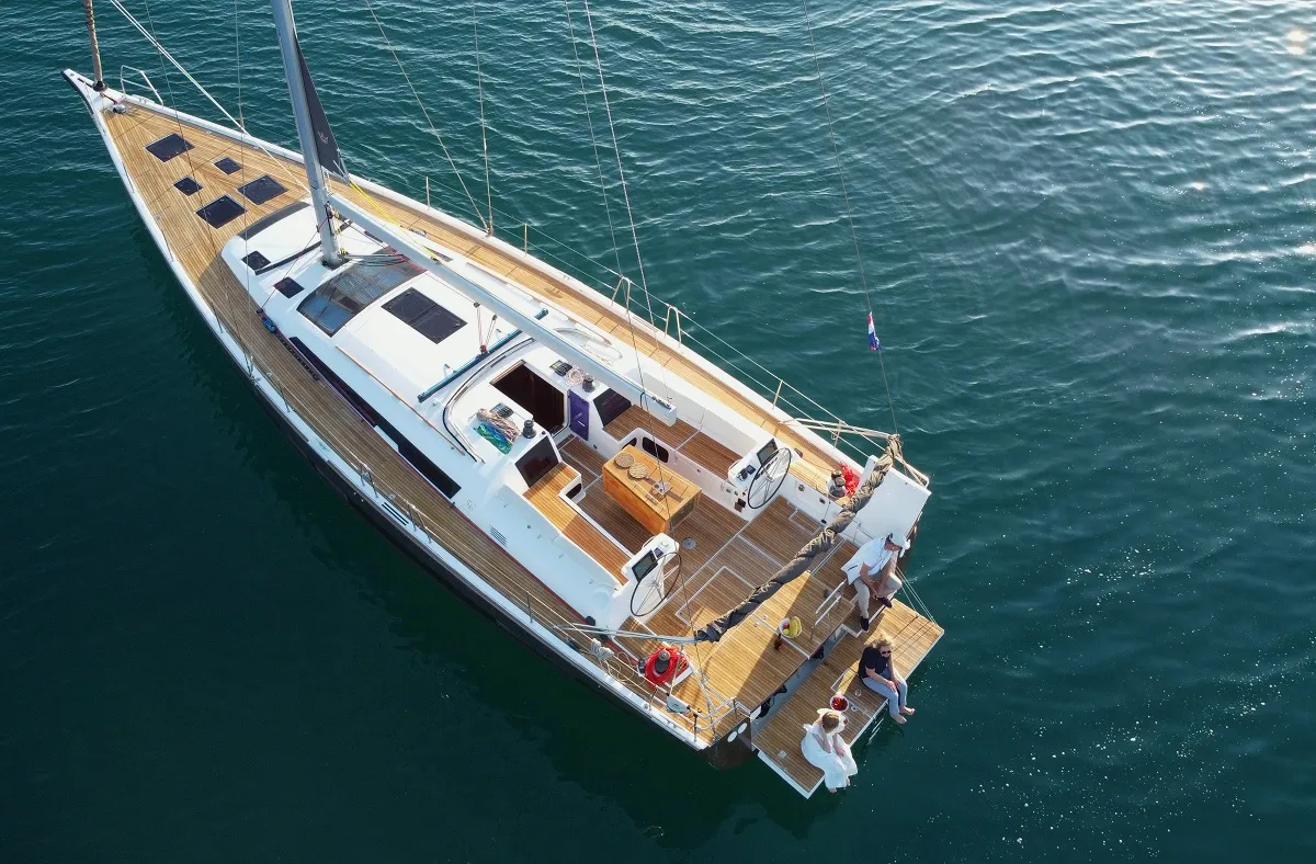 Alpina, a Dufour 56 Exclusive sailboat at Pirovac, Croatia