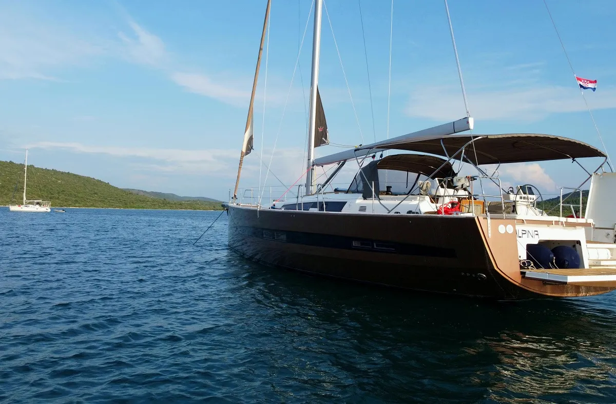 Alpina, a Dufour 56 Exclusive sailboat at Pirovac, Croatia