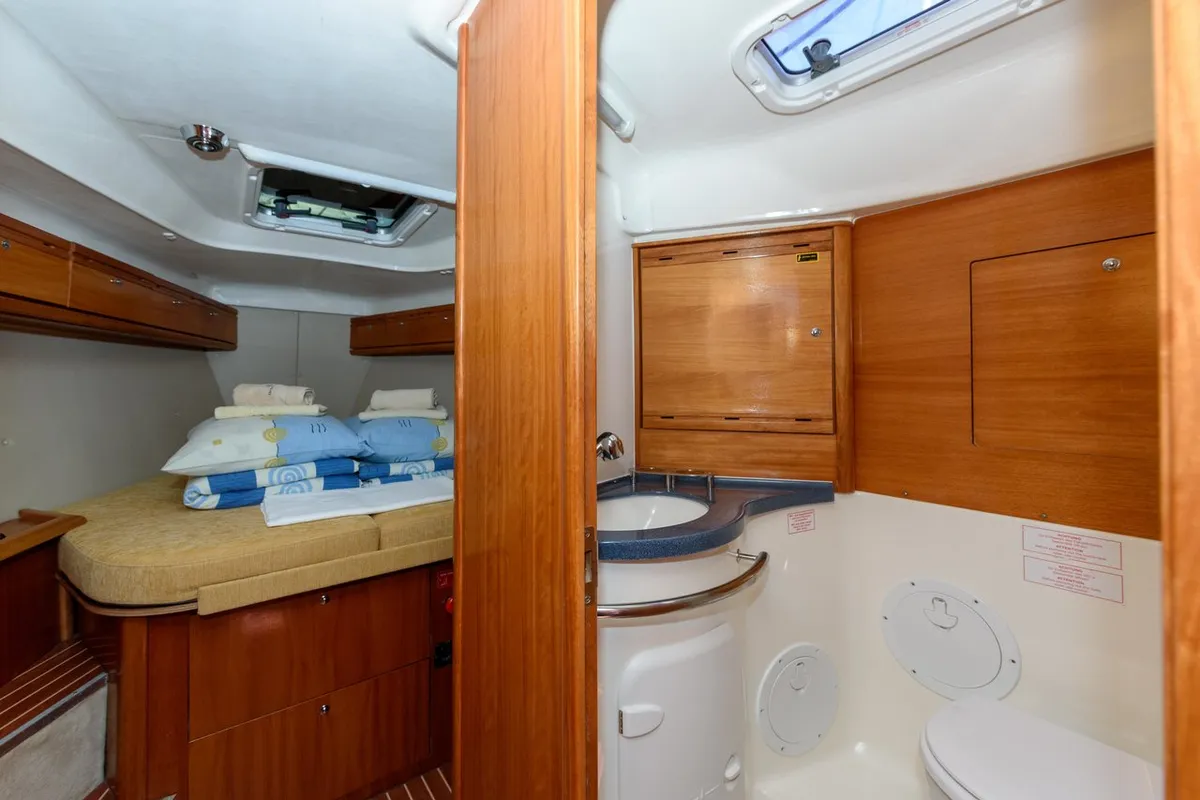 Sugar Bunny, a Bavaria 40 Cruiser sailboat at Grad Trogir, Croatia