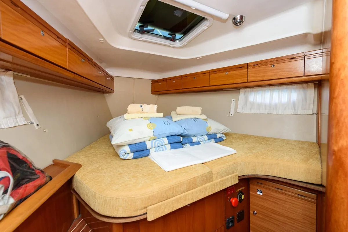 Sugar Bunny, a Bavaria 40 Cruiser sailboat at Grad Trogir, Croatia