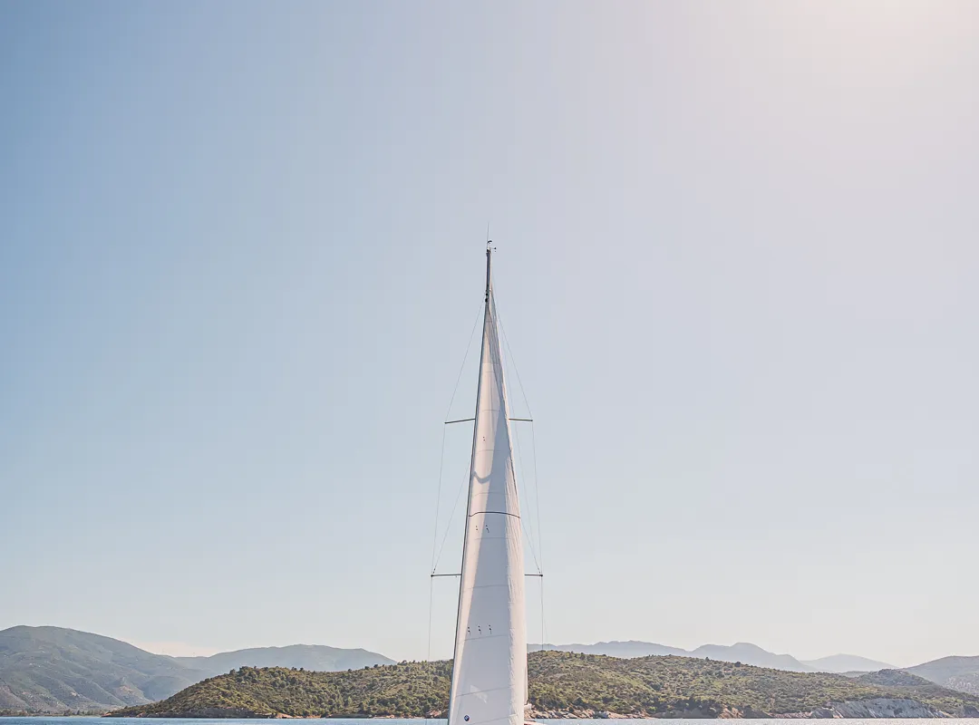 Exterior view of Irene, a Jeanneau Sun Odyssey 410 sailboat at Athens, Greece