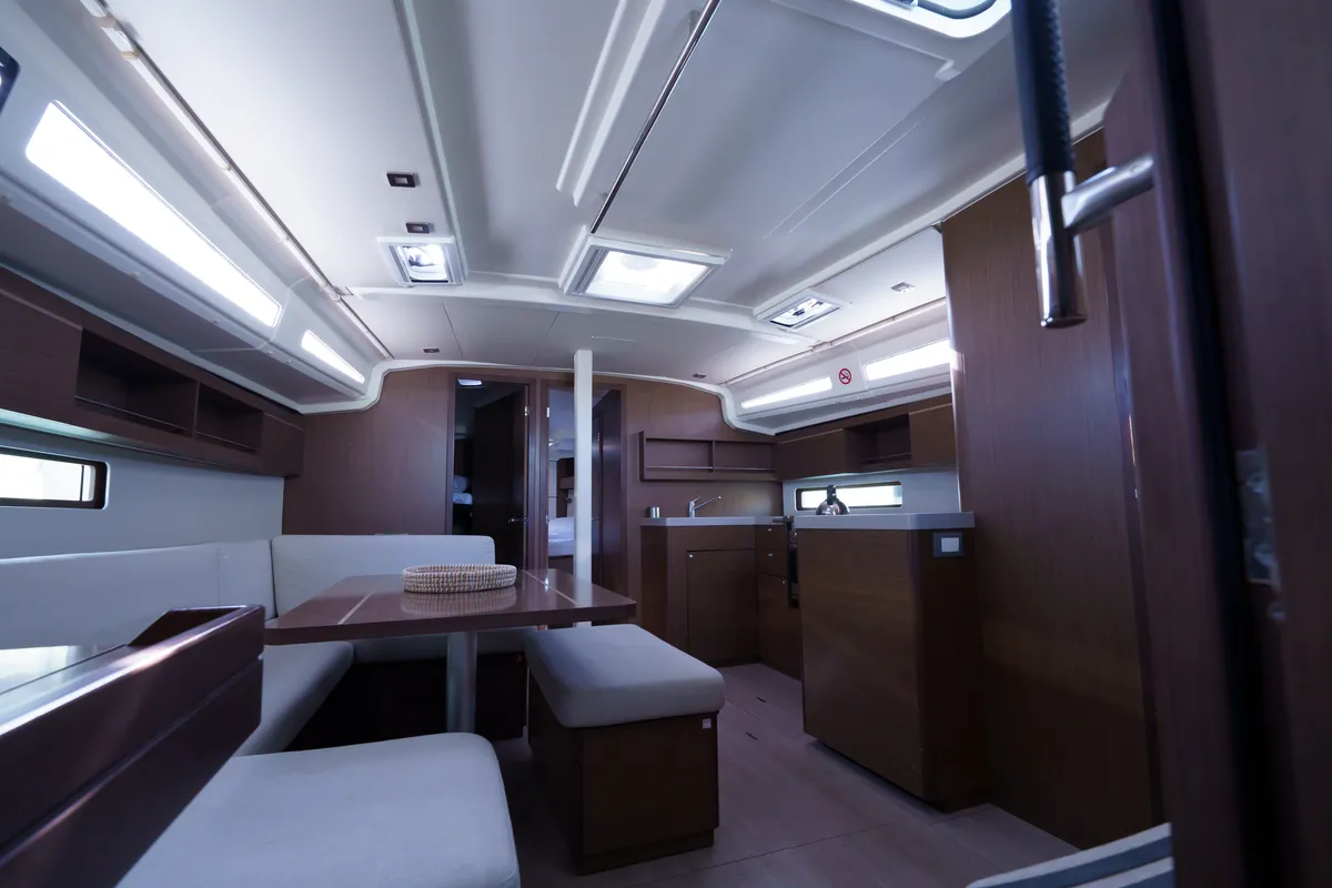 Salon of Joy, a Beneteau Oceanis 40.1 sailboat at Municipal Unit of Lefkada, Greece