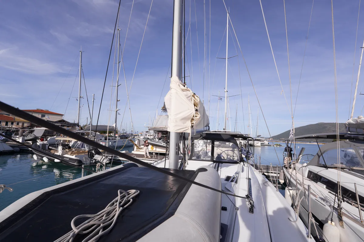 Deck of Joy, a Beneteau Oceanis 40.1 sailboat at Municipal Unit of Lefkada, Greece