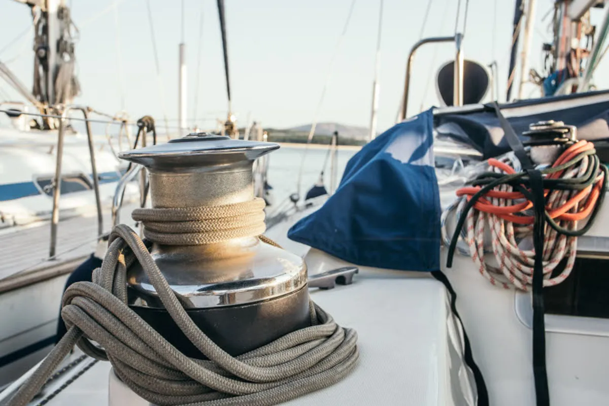 Deck of Adonis, a Beneteau 50 sailboat at Volos Municipality, Greece