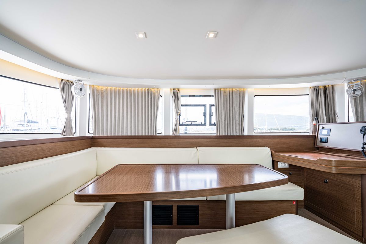 Salon of Nala, a Lagoon 42 catamaran at Municipal Unit of Lefkada, Greece