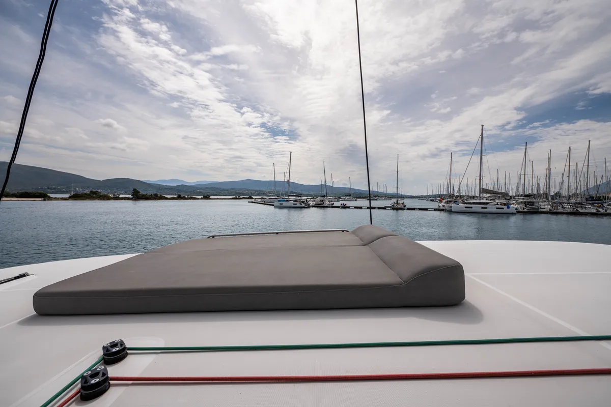 Deck of Nala, a Lagoon 42 catamaran at Municipal Unit of Lefkada, Greece