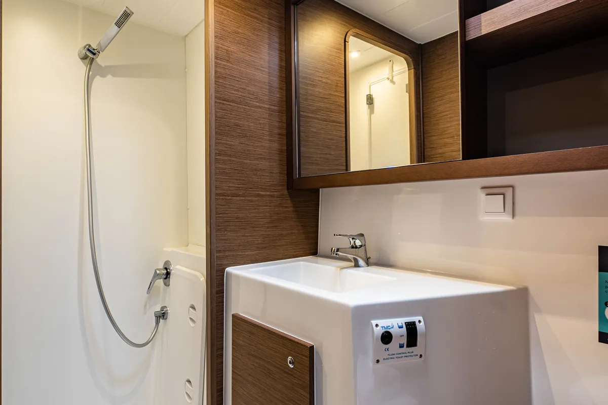Cabin on Nala, a Lagoon 42 catamaran at Municipal Unit of Lefkada, Greece