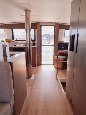 Salon of Lux, a Bali 4.6 catamaran at Palermo, Italy