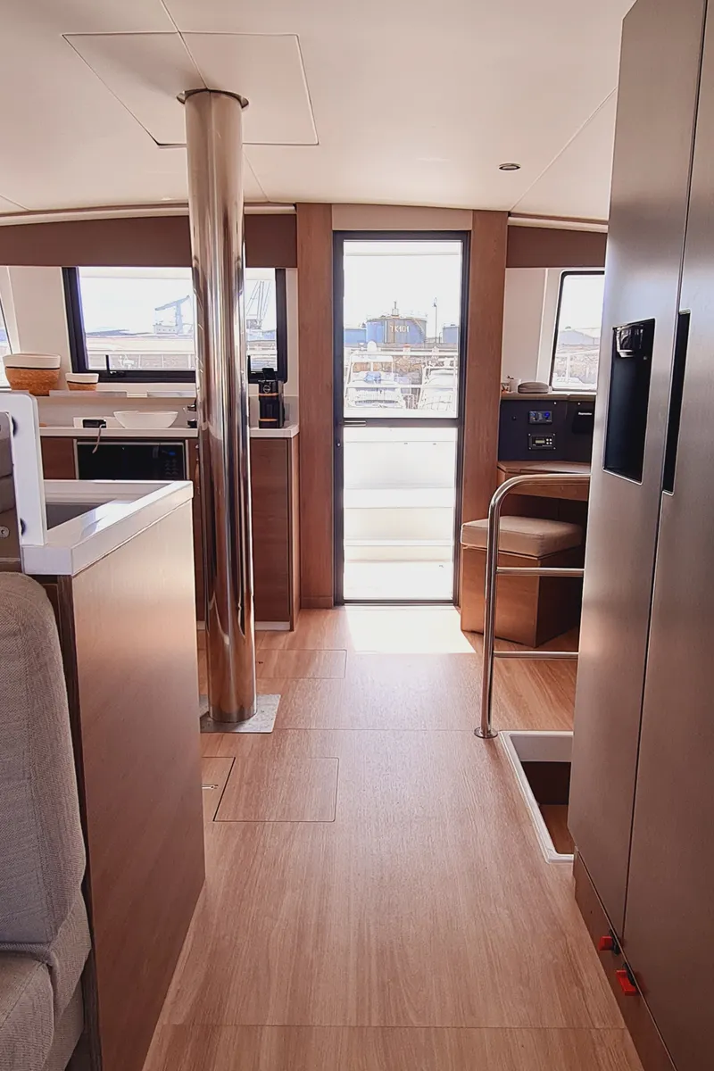 Salon of Lux, a Bali 4.6 catamaran at Palermo, Italy