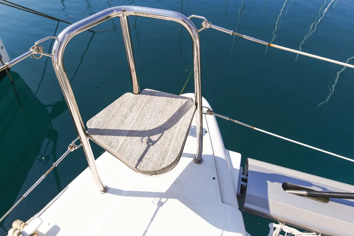 Deck of Fenadi, a Lagoon 450 F catamaran at Grad Trogir, Croatia