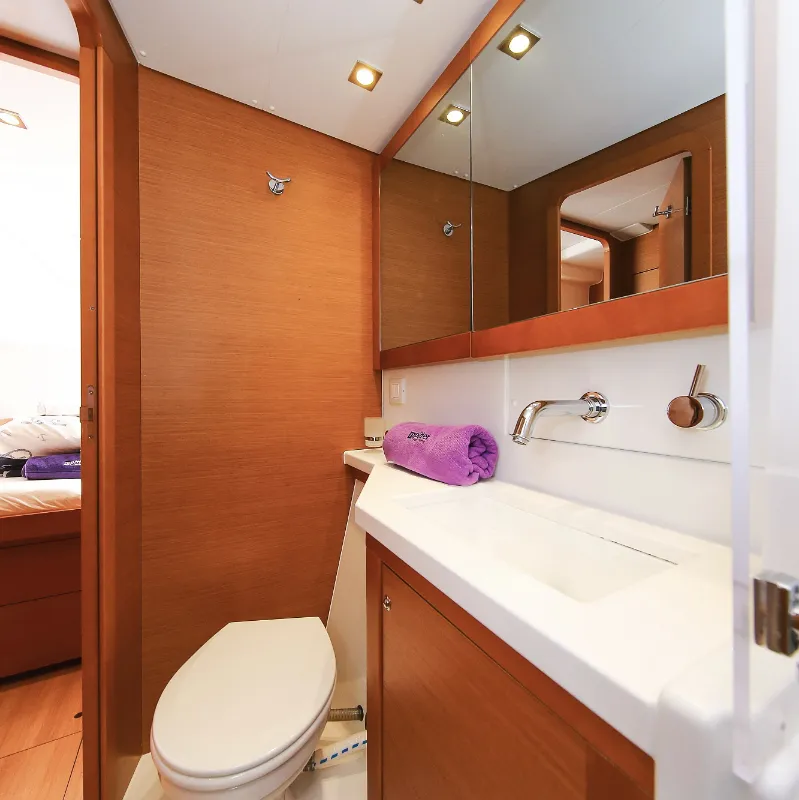 Head on Fenadi, a Lagoon 450 F catamaran at Grad Trogir, Croatia