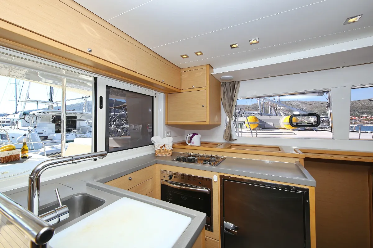 Galley of Fenadi, a Lagoon 450 F catamaran at Grad Trogir, Croatia