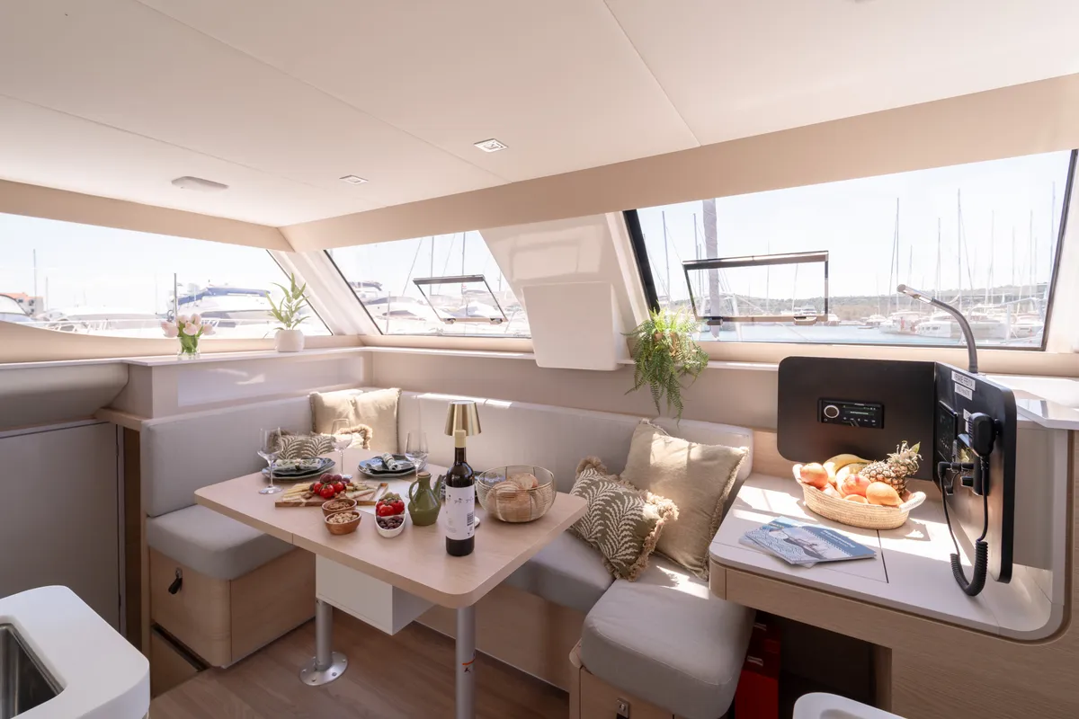 Rosinante, a Aventura 37 catamaran at Pirovac, Croatia