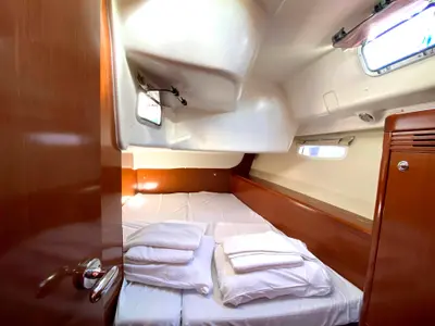 Cabin on Serenity, a Beneteau Oceanis 43 sailboat at Athens, Greece