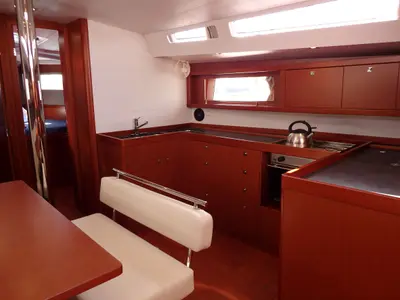 Galley of Joy, a Beneteau Oceanis 48 sailboat at Municipal Unit of Lefkada, Greece