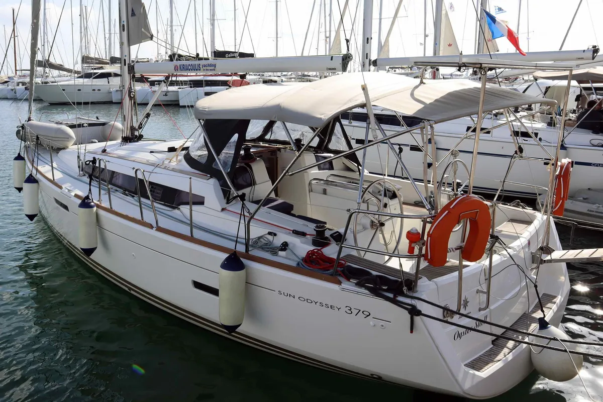 OYSTER SHELL, a Jeanneau Sun Odyssey 379 sailboat at Athens, Greece