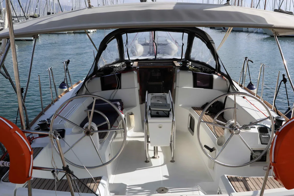 OYSTER SHELL, a Jeanneau Sun Odyssey 379 sailboat at Athens, Greece