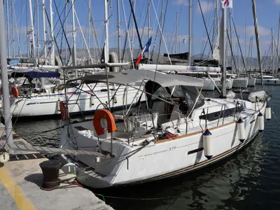 OYSTER SHELL, a Jeanneau Sun Odyssey 379 sailboat at Athens, Greece