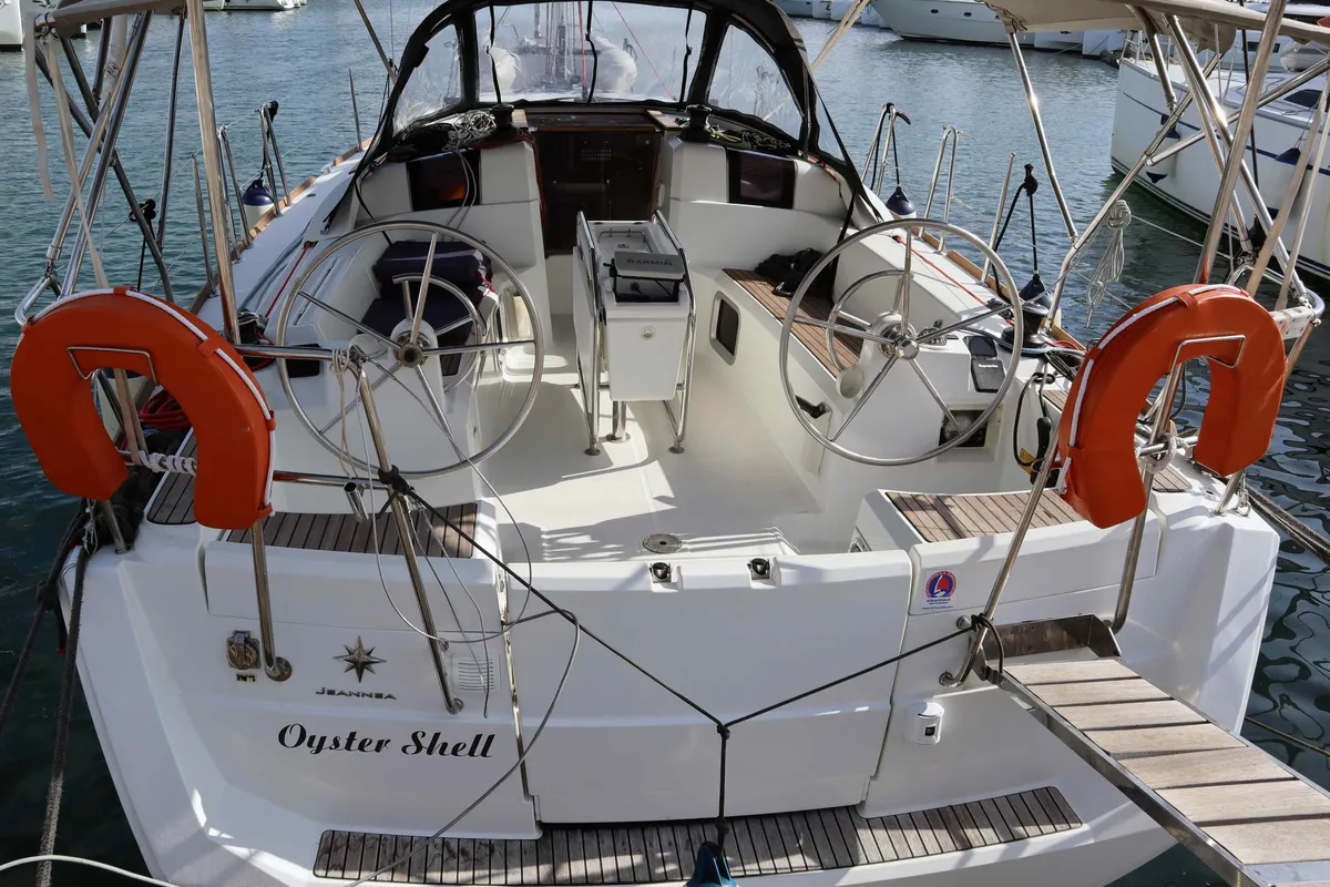 OYSTER SHELL, a Jeanneau Sun Odyssey 379 sailboat at Athens, Greece