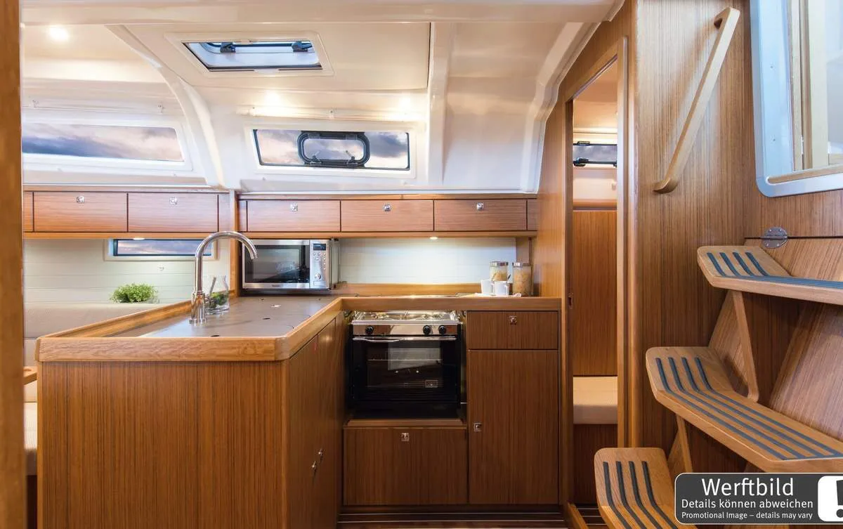 Galley of Bärbel, a Bavaria Cruiser 37 sailboat at Heiligenhafen, Germany