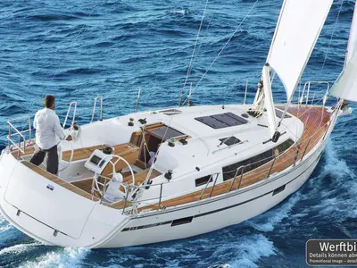 Deck of Bärbel, a Bavaria Cruiser 37 sailboat at Heiligenhafen, Germany
