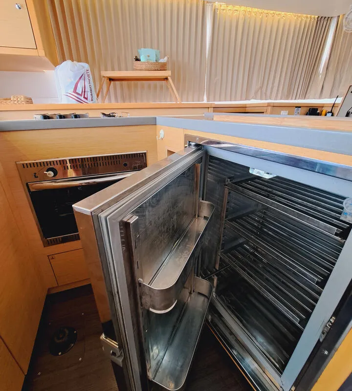 Galley of Lluna, a Lagoon 450 F catamaran at Sant Antoni de Portmany, Spain