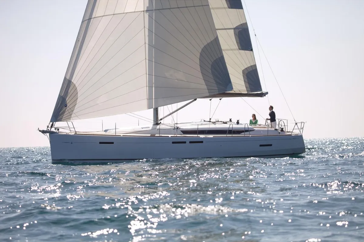 Anni, a Jeanneau Sun Odyssey 449 sailboat at Trapani, Italy