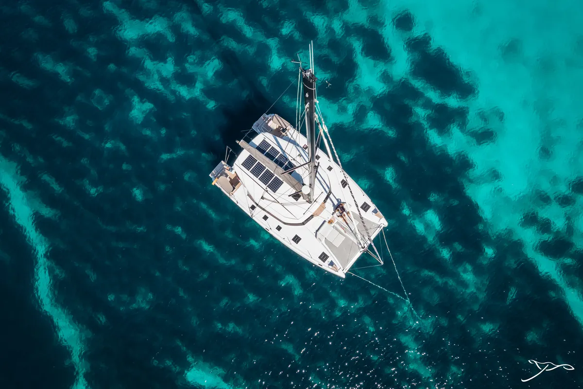 Exterior view of Stella, a Nautitech 44 Open catamaran at Cogolin, France