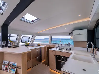 Galley of Stella, a Nautitech 44 Open catamaran at Cogolin, France
