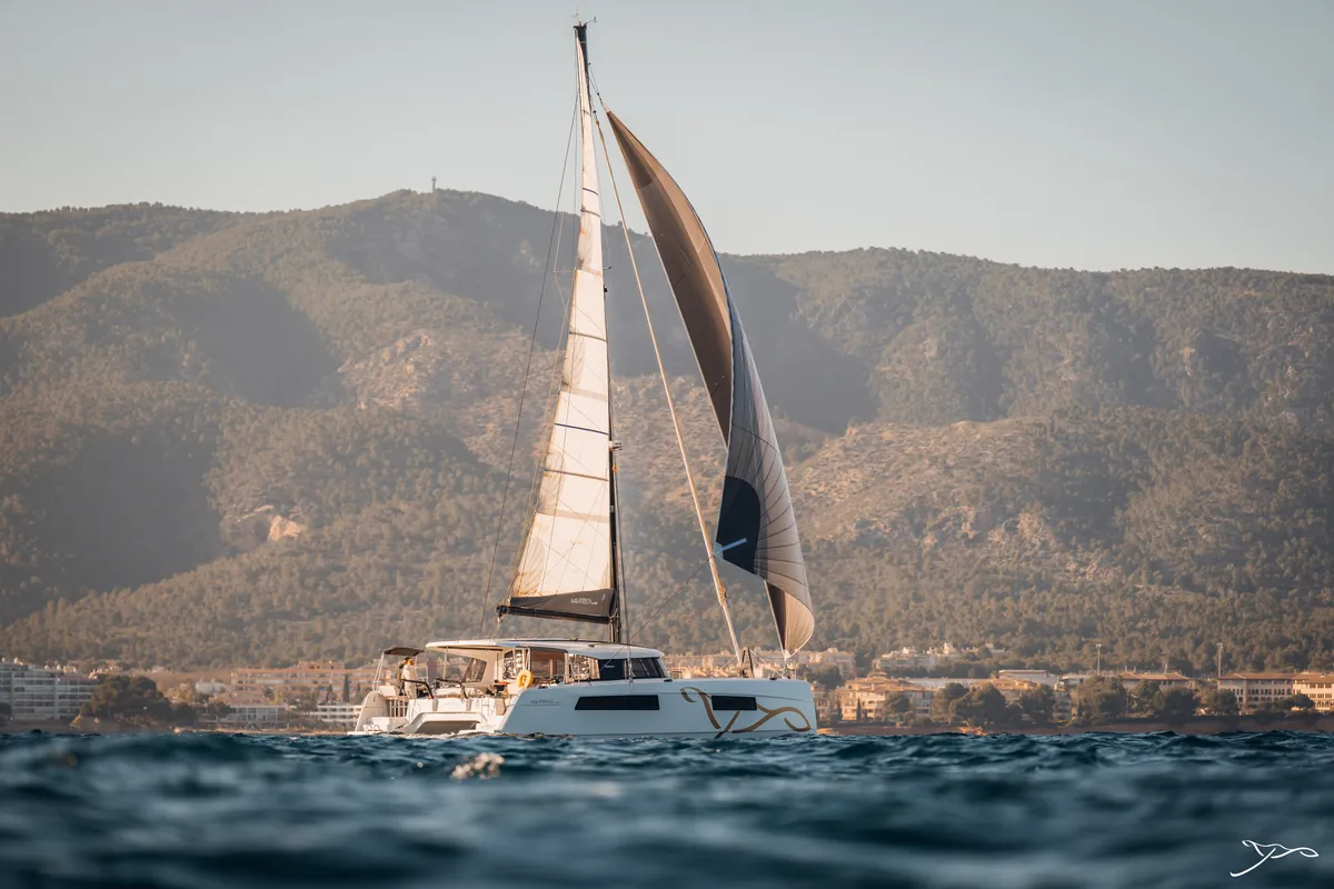Exterior view of Stella, a Nautitech 44 Open catamaran at Cogolin, France