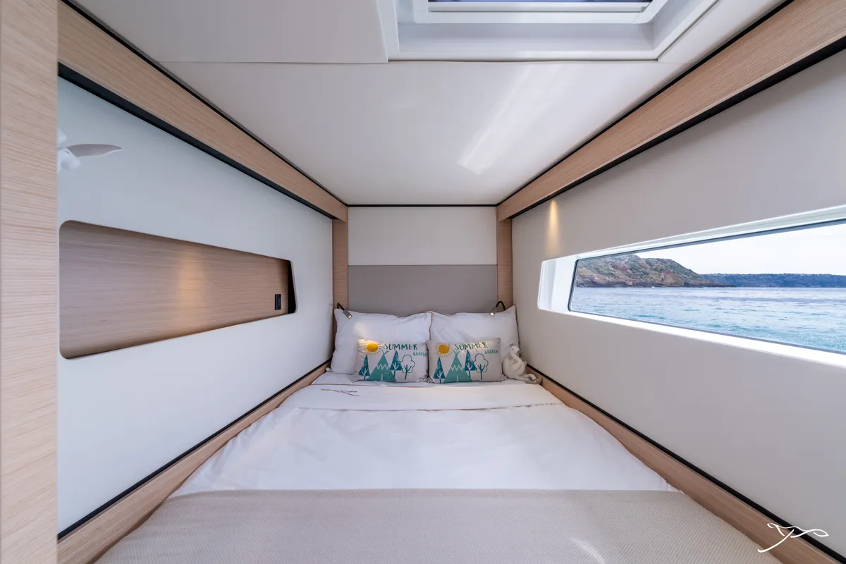 Cabin on Stella, a Nautitech 44 Open catamaran at Cogolin, France