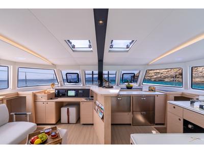 Salon of Stella, a Nautitech 44 Open catamaran at Cogolin, France