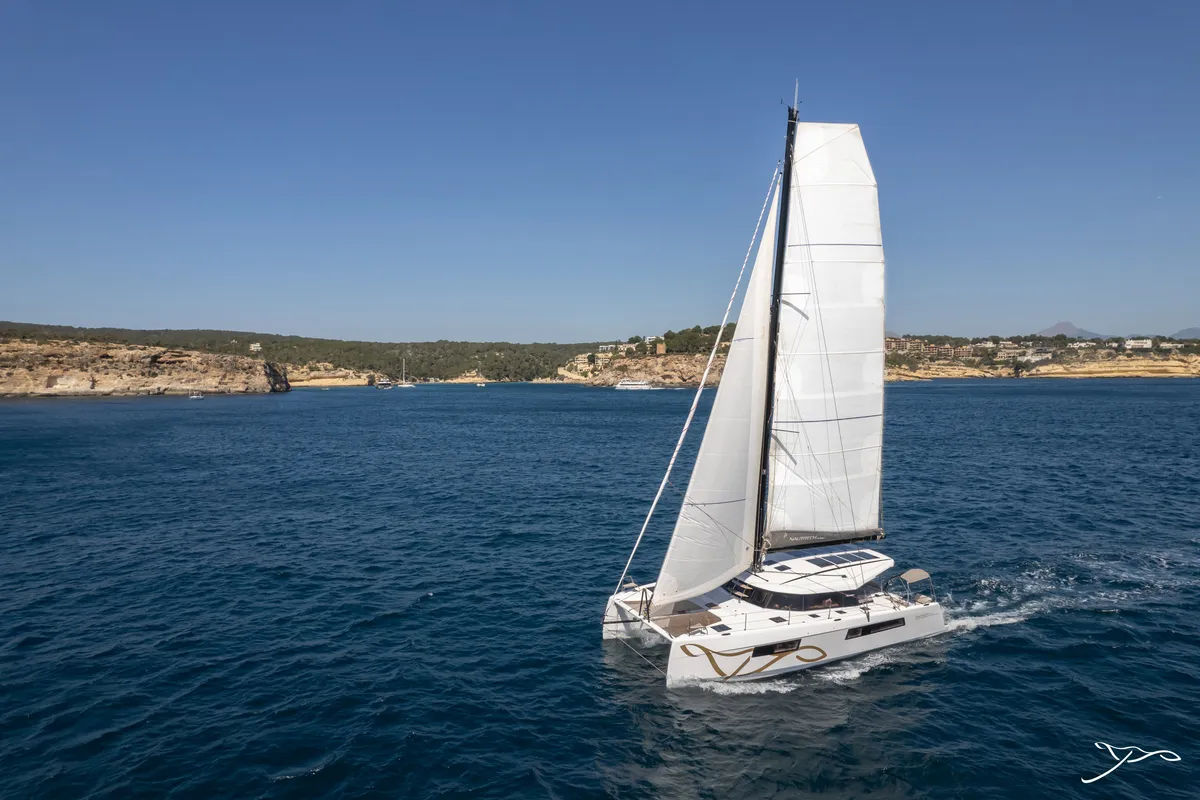 Exterior view of Stella, a Nautitech 44 Open catamaran at Cogolin, France