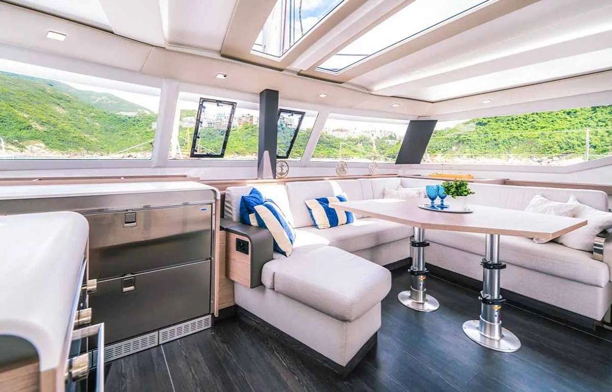 Salon of Sam, a Fountaine Pajot Tanna 47 catamaran at Grad Trogir, Croatia