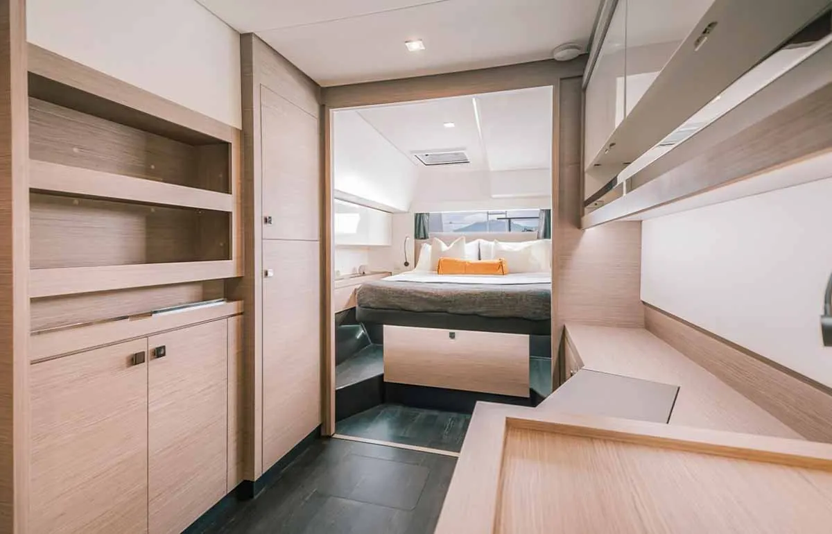Cabin on Sam, a Fountaine Pajot Tanna 47 catamaran at Grad Trogir, Croatia