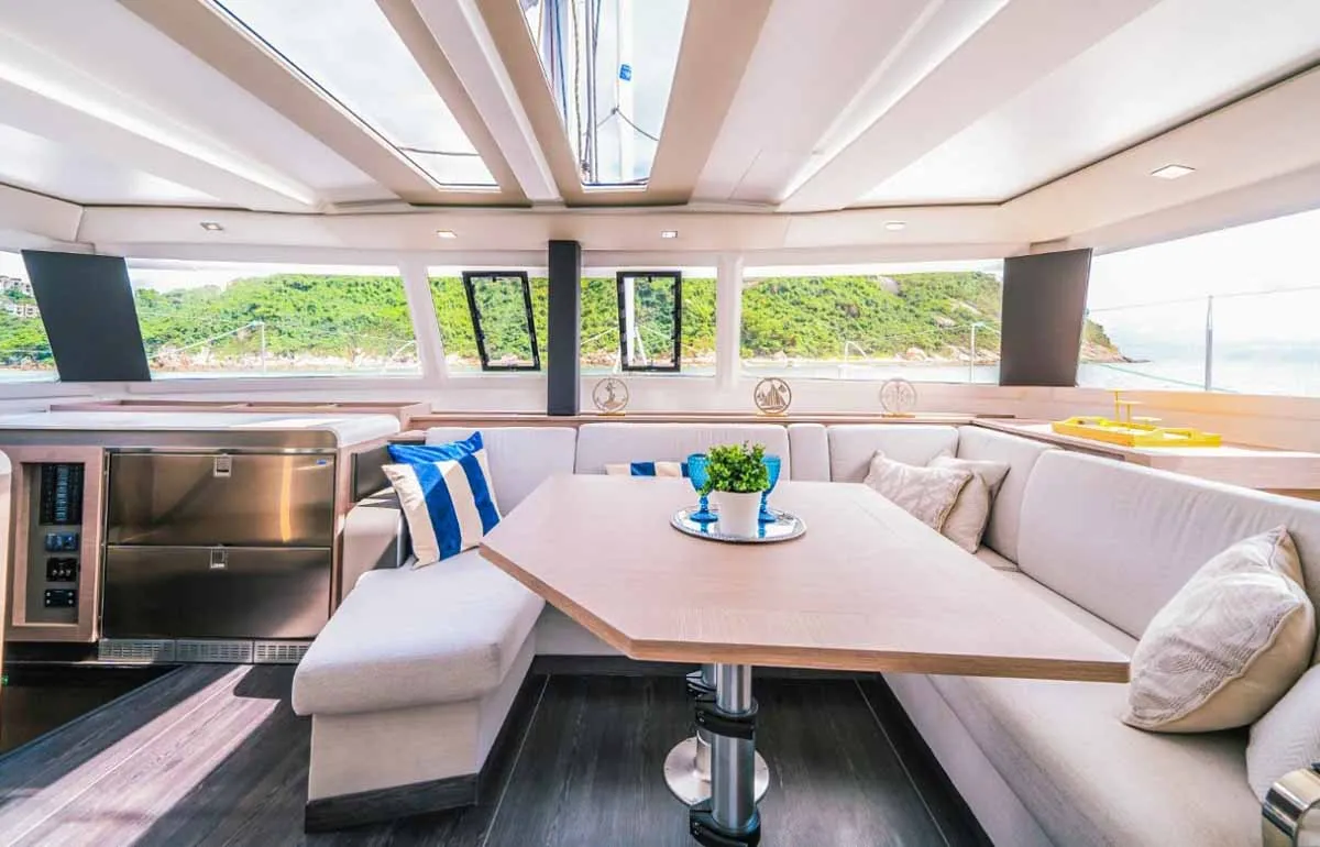 Salon of Sam, a Fountaine Pajot Tanna 47 catamaran at Grad Trogir, Croatia