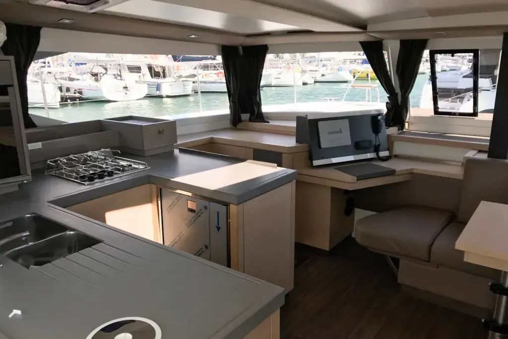 Wave, a Fountaine Pajot Astrea 42 catamaran at Tivat, Montenegro