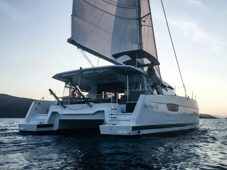 Wave, a Fountaine Pajot Astrea 42 catamaran at Tivat, Montenegro