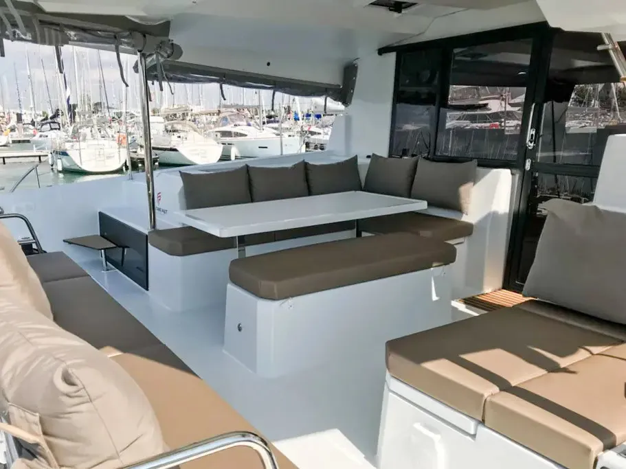 Wave, a Fountaine Pajot Astrea 42 catamaran at Tivat, Montenegro