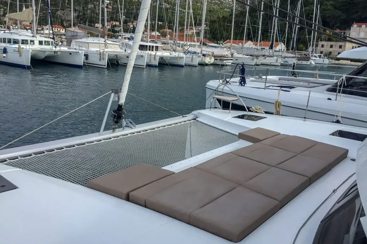 Wave, a Fountaine Pajot Astrea 42 catamaran at Tivat, Montenegro