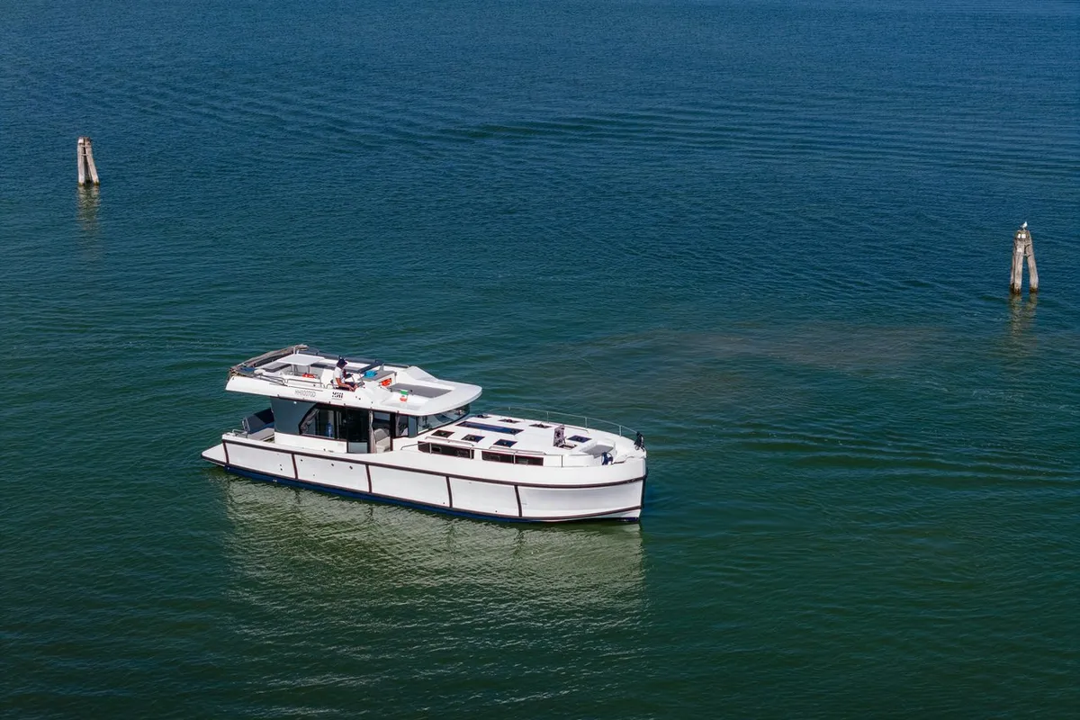 70, a Delphia Yachts Poseidon 45 motor yacht at Casier, Italy