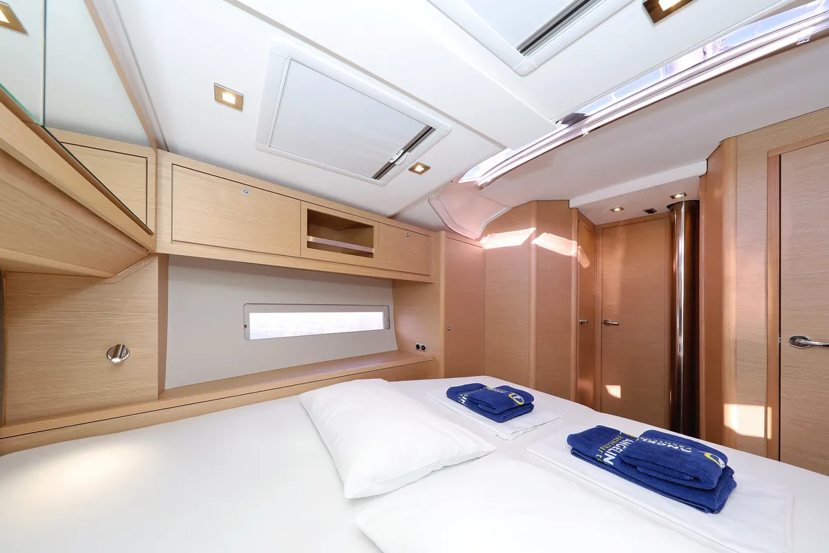 Cabin on Flipper, a Dufour 470 sailboat at Općina Sukošan, Croatia