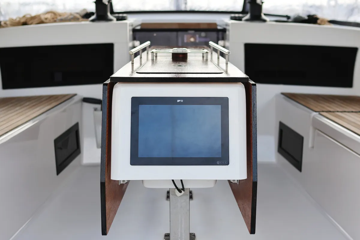 Cockpit of Flipper, a Dufour 470 sailboat at Općina Sukošan, Croatia