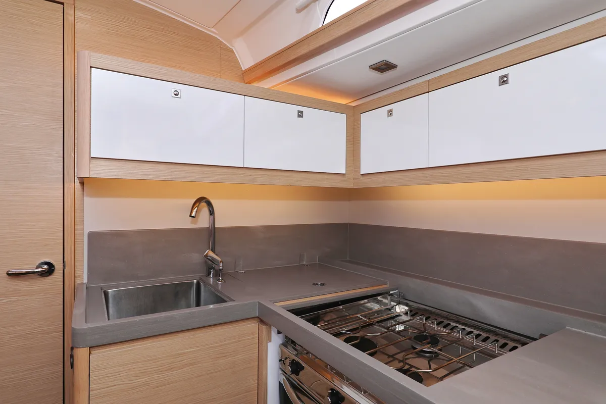 Galley of Flipper, a Dufour 470 sailboat at Općina Sukošan, Croatia